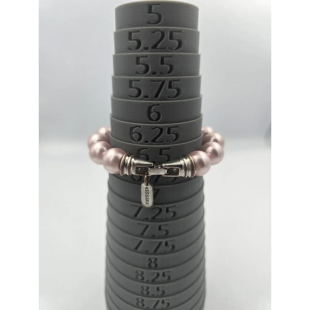 KISSAKA‎ Vintage Pink Faux Pearl Glass Bracelet Barbie Spring